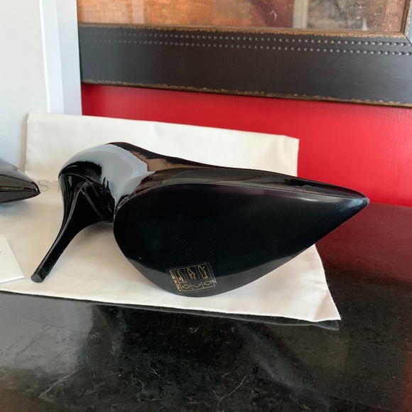 STELLA McCARTNEY Gloss Black Stiletto 5" Spike High Heels Glam NEW IN BOX! - Picture 15 of 16
